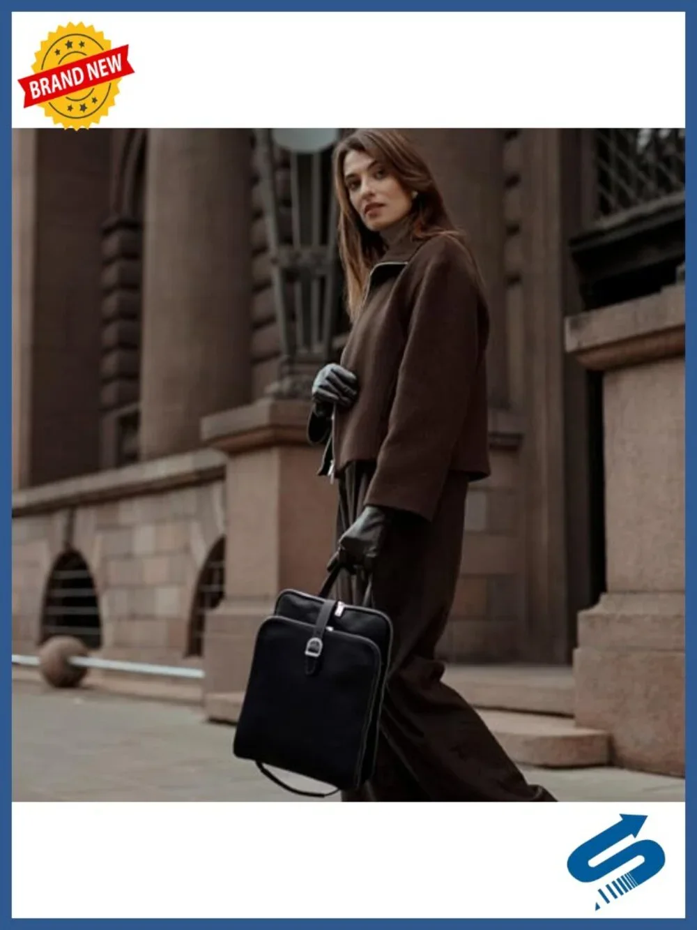 Full Grain Leather Convertible Backpack Shoulder Bag for Women